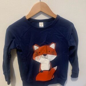 Carter's Navy Sweatshirt with Orange Fox Graphic